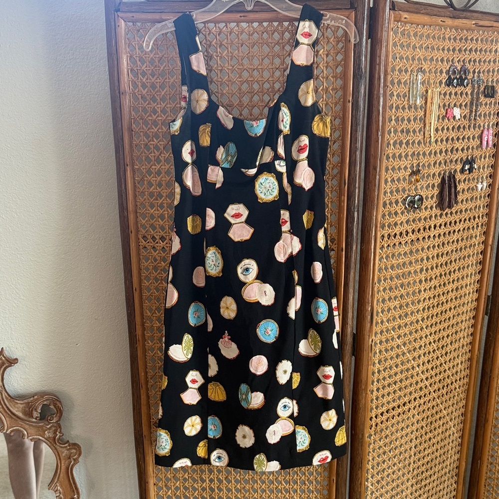 Maeve anthropologie retro vintage print dress xxs petite
